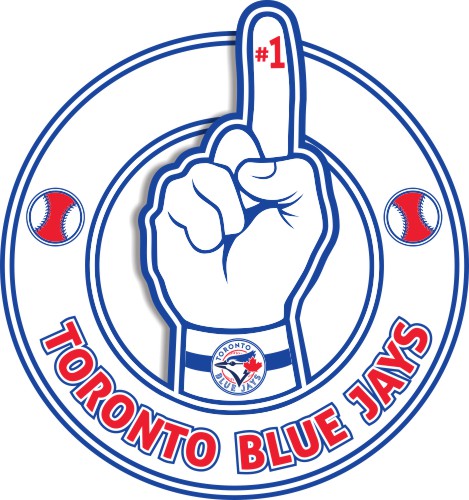 Number One Hand Toronto Blue Jays logo vinyl decal